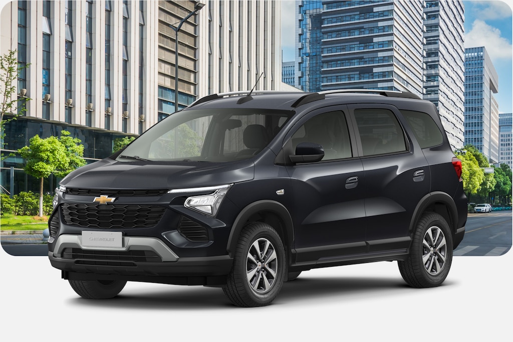 Chevrolet Spin LT versão com opção de câmbio manual ou automático e design moderno.